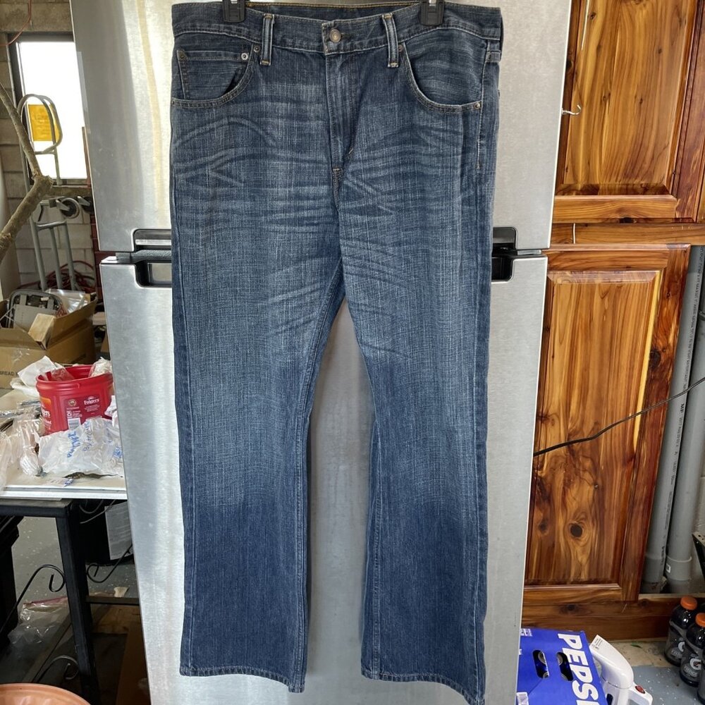 Levis Jeans Mens 36x34 Blue 527 Bootcut American Mid‎ Rise Medium Wash Denim